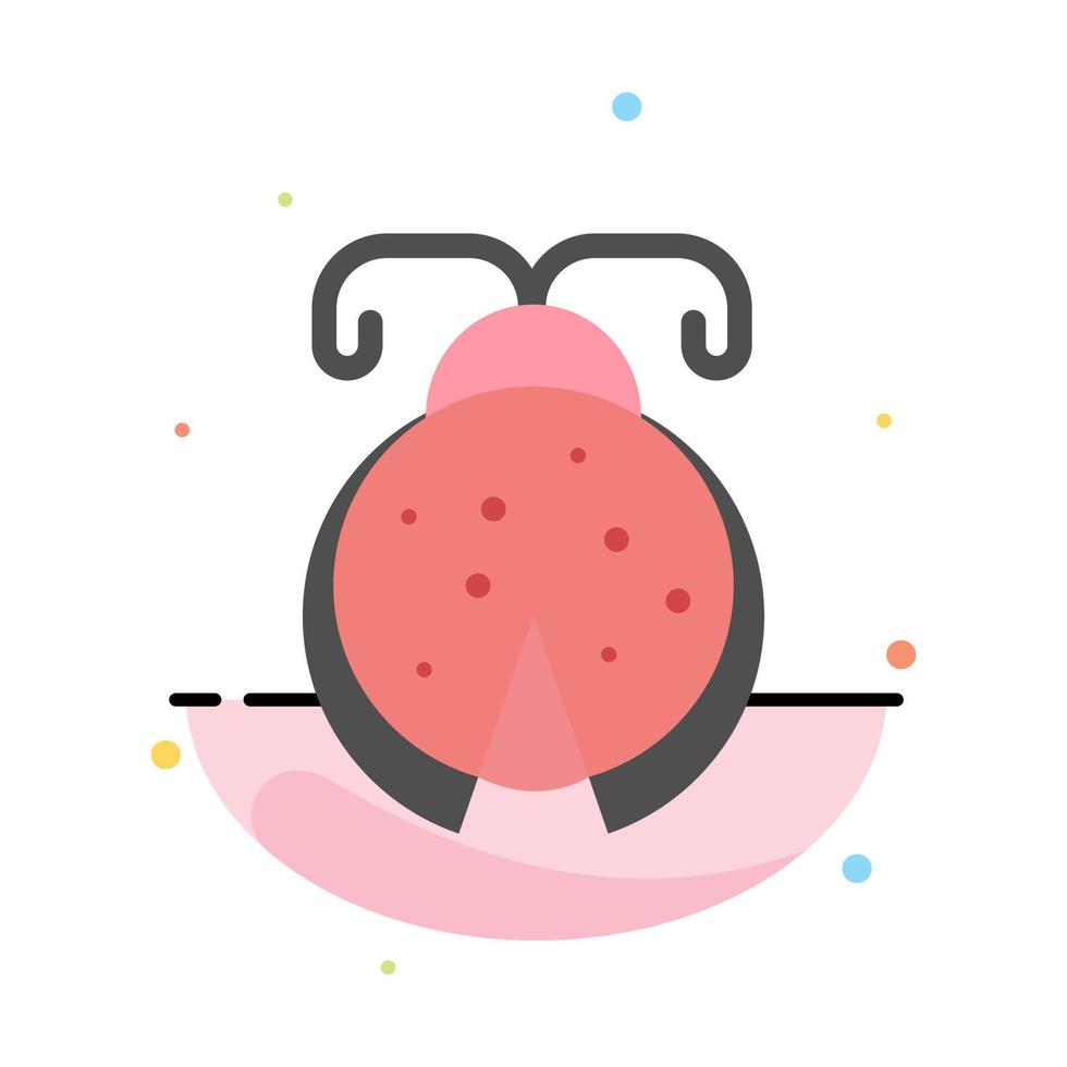 Beetle Bug Ladybird Ladybug Abstract Flat Color Icon Template vector