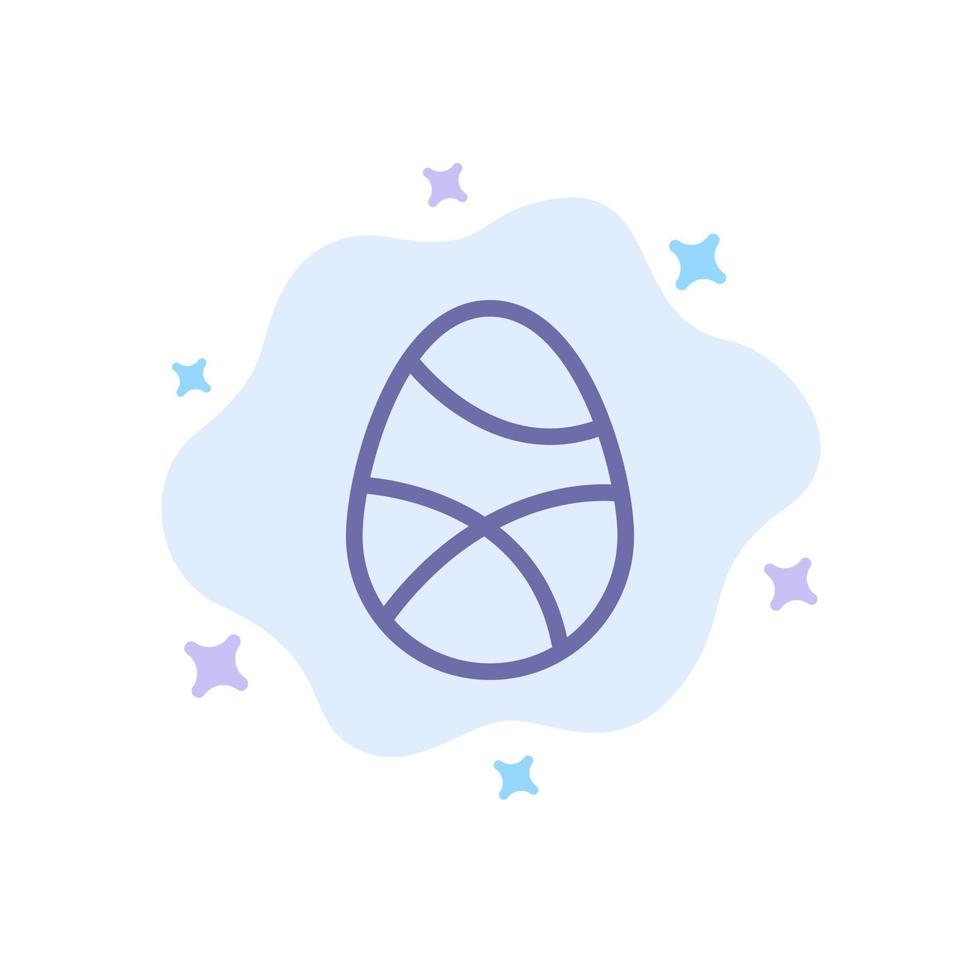 celebración decoración huevo de pascua vacaciones icono azul sobre fondo de nube abstracta vector
