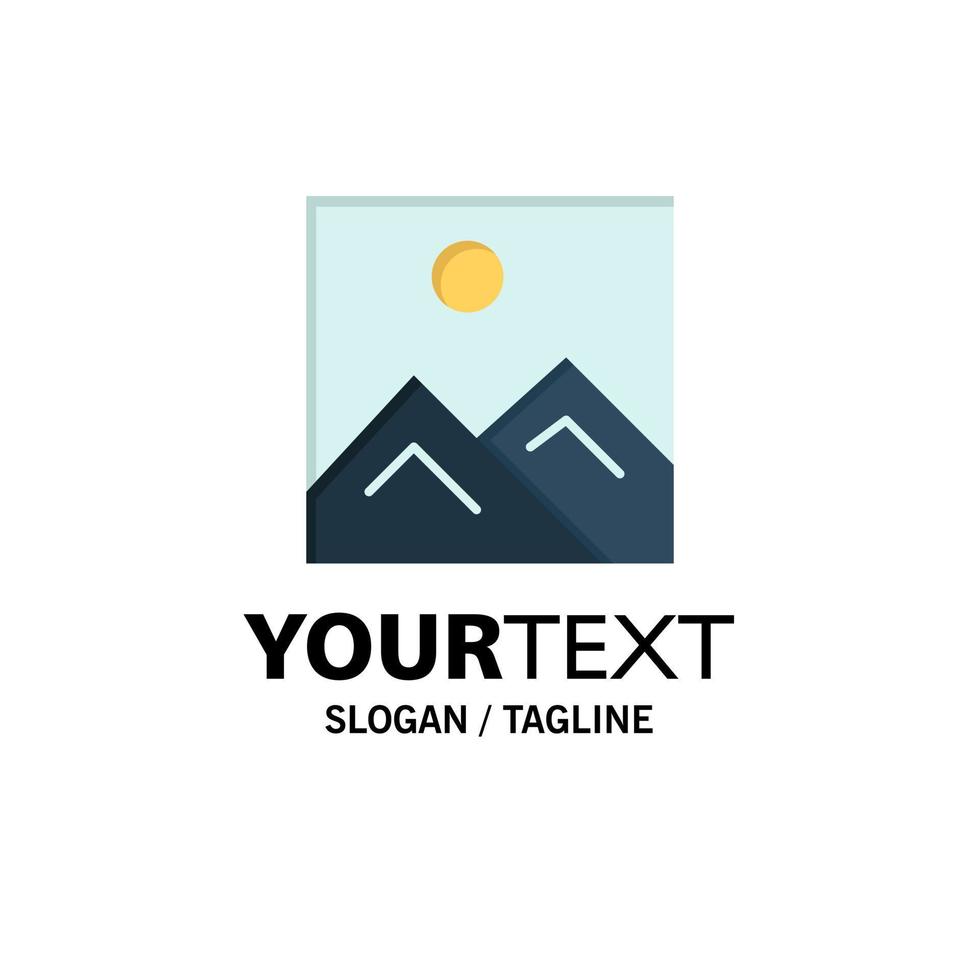 Frame Picture Image Education Business Logo Template Flat Color vector