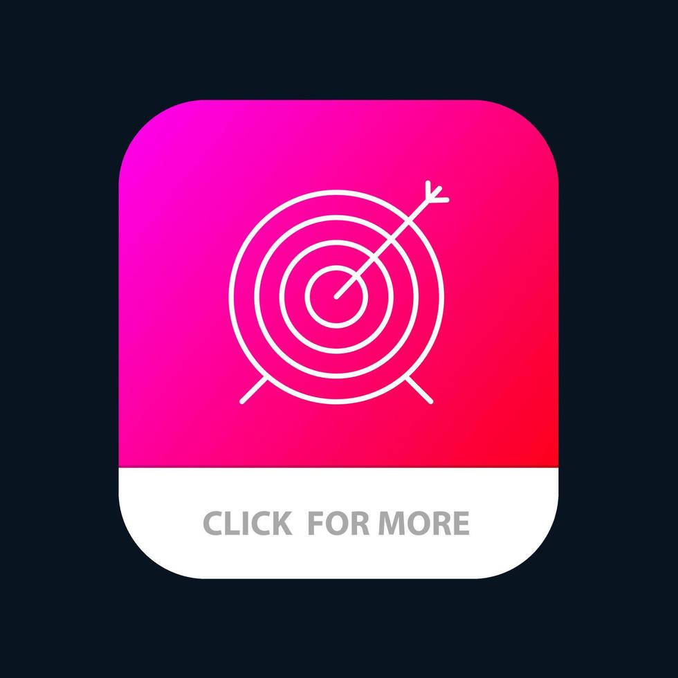 Target Dart Goal Focus Mobile App Button Android and IOS Line Version vector