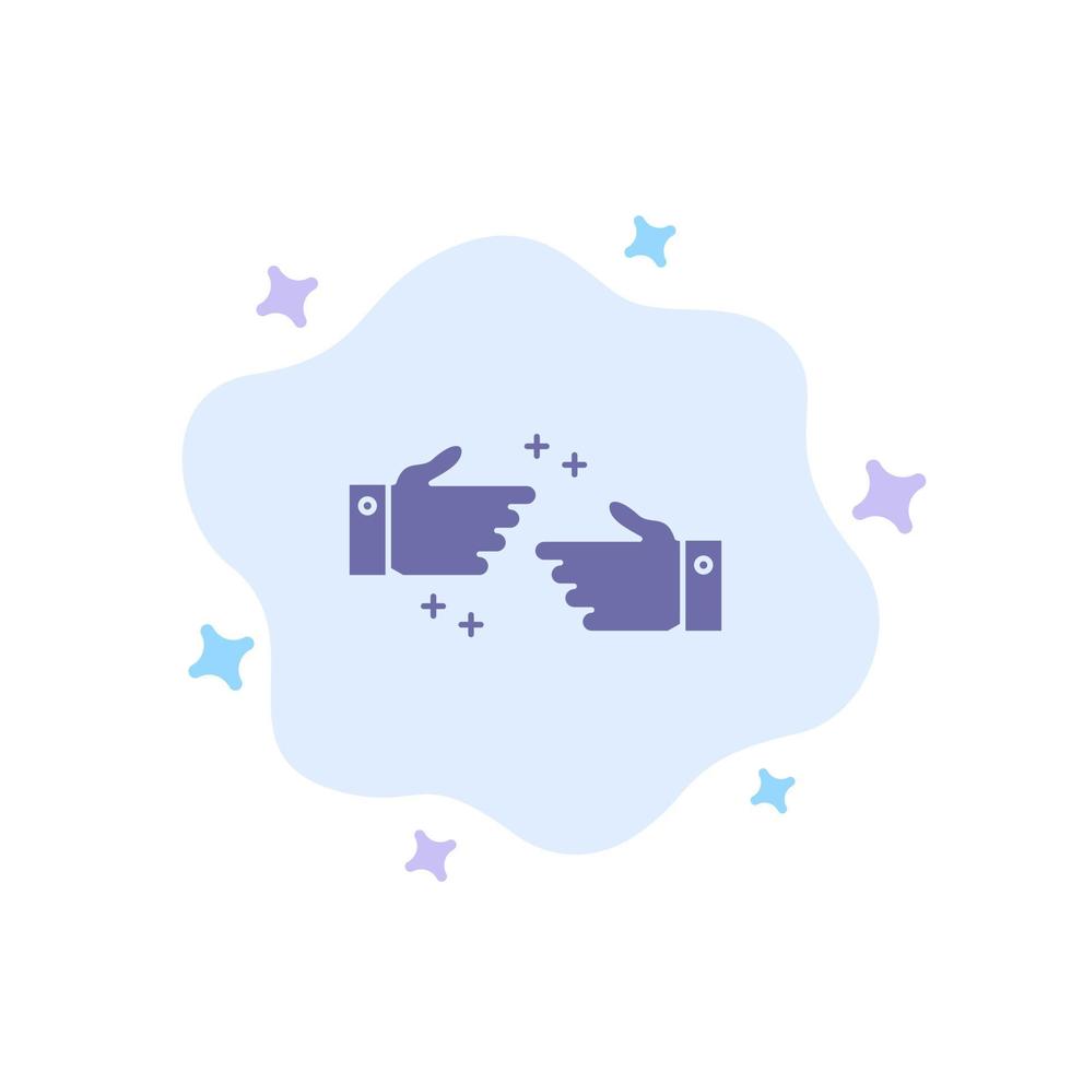 Handshake Done Ok Business Blue Icon on Abstract Cloud Background vector