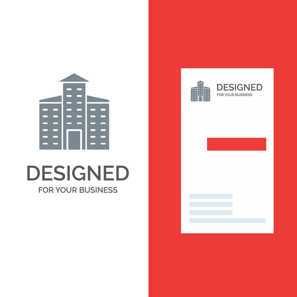 Building City Construction Grey Logo Design and Business Card Template vector