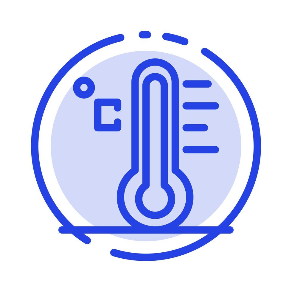 Cloud Light Rainy Sun Temperature Blue Dotted Line Line Icon vector