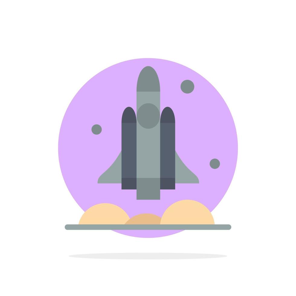 Launcher Rocket Spaceship Transport Usa Abstract Circle Background Flat color Icon vector
