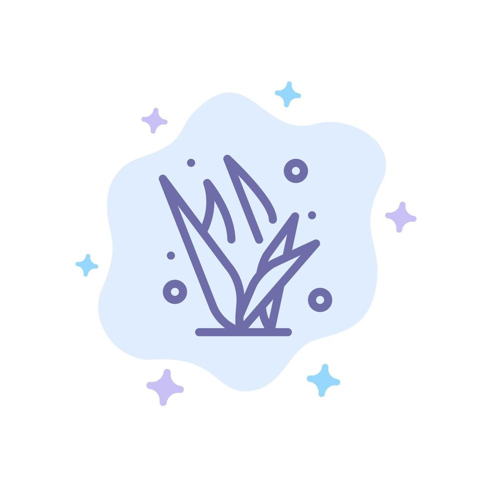 Grass Grasses Green Spring Blue Icon on Abstract Cloud Background vector