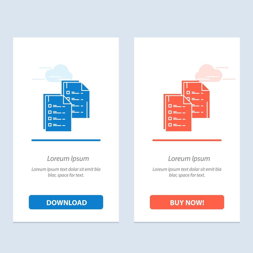 Document Analytics Data Copy Paper Resume  Blue and Red Download and Buy Now web Widget Card Template vector