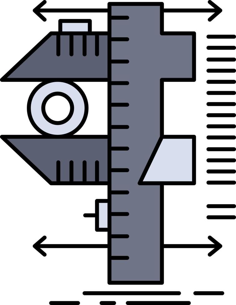 medir calibrador calibradores física medición color plano icono vector