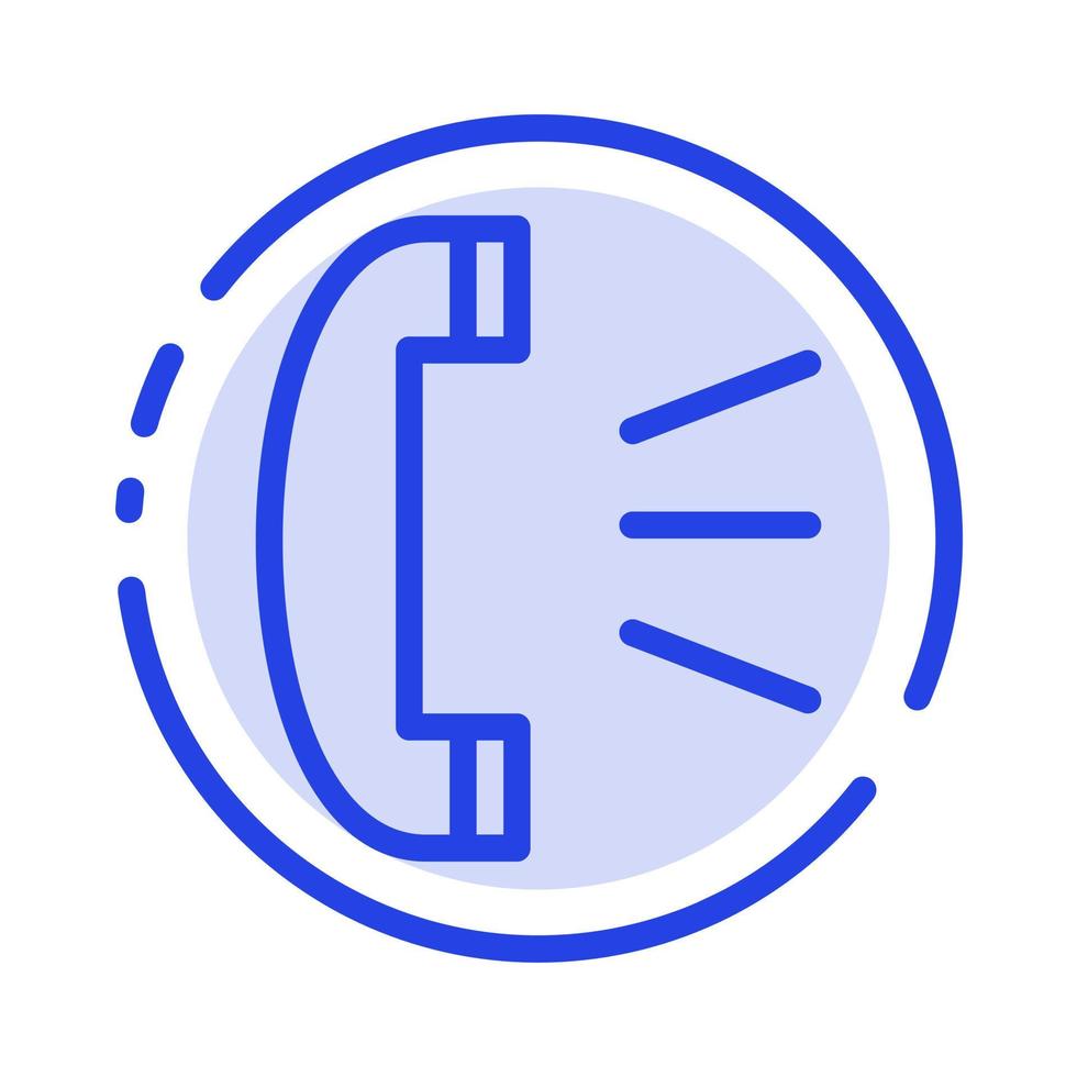 Answer Call Client Support Customer Support Blue Dotted Line Line Icon vector