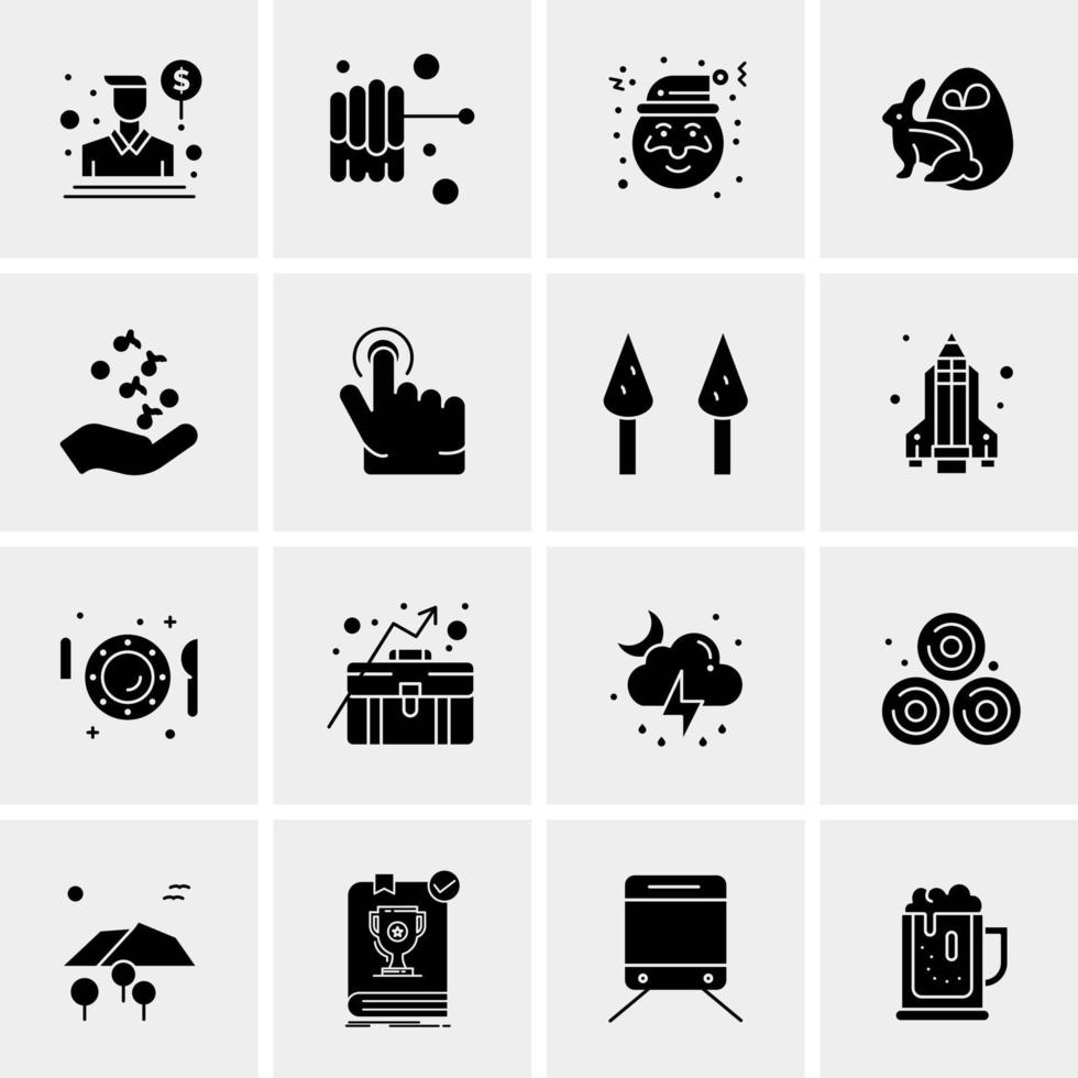 16 iconos de negocios universales vector ilustración de icono creativo para usar en proyectos relacionados con la web y dispositivos móviles