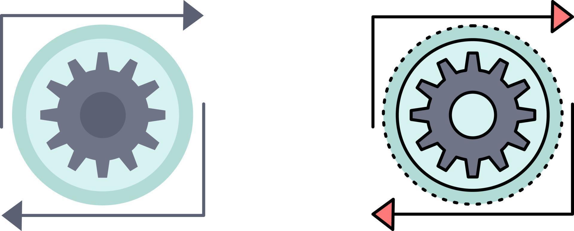 vector de icono de color plano de proceso de operación de gestión de engranajes de negocios