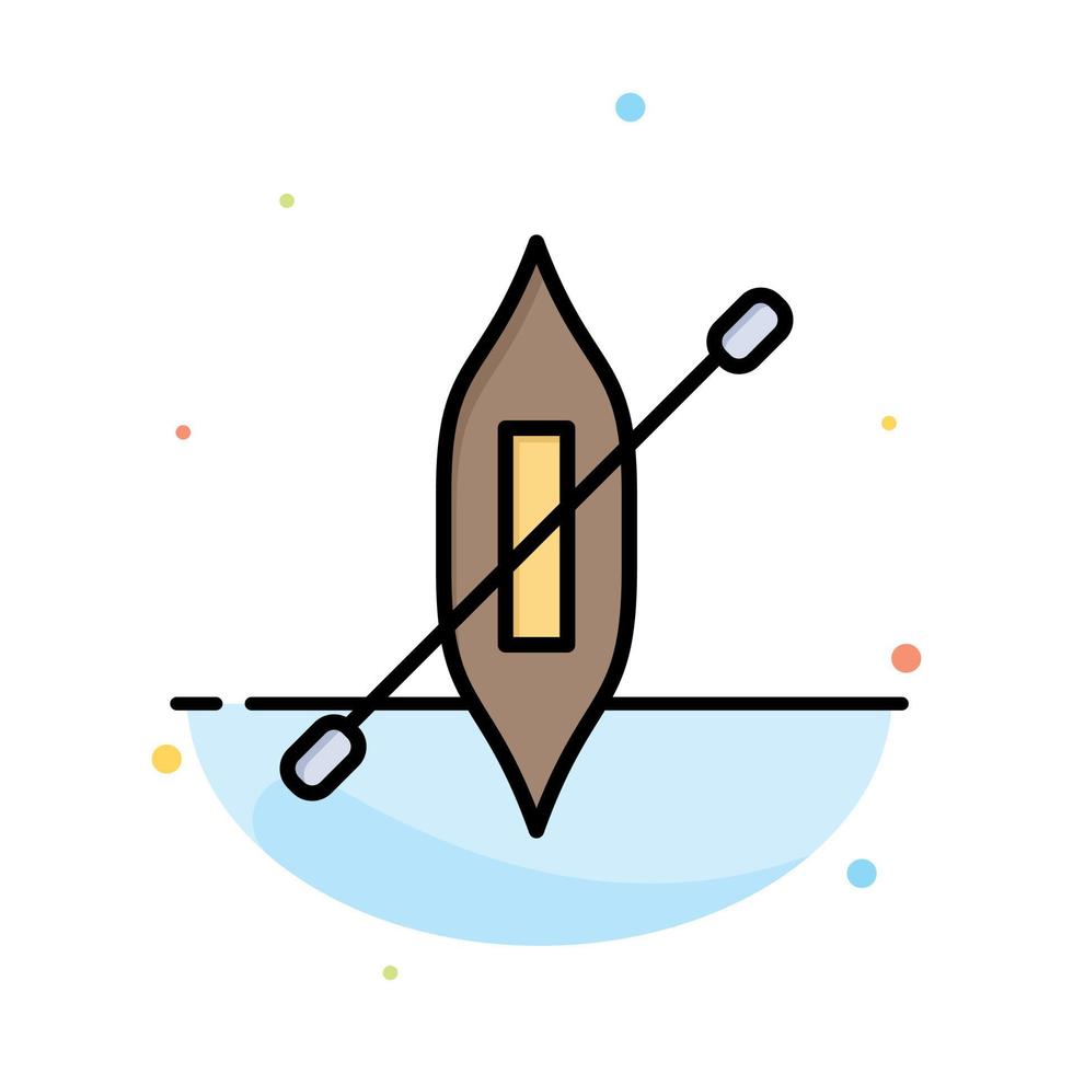 Boat Canoe Kayak Ship Abstract Flat Color Icon Template vector