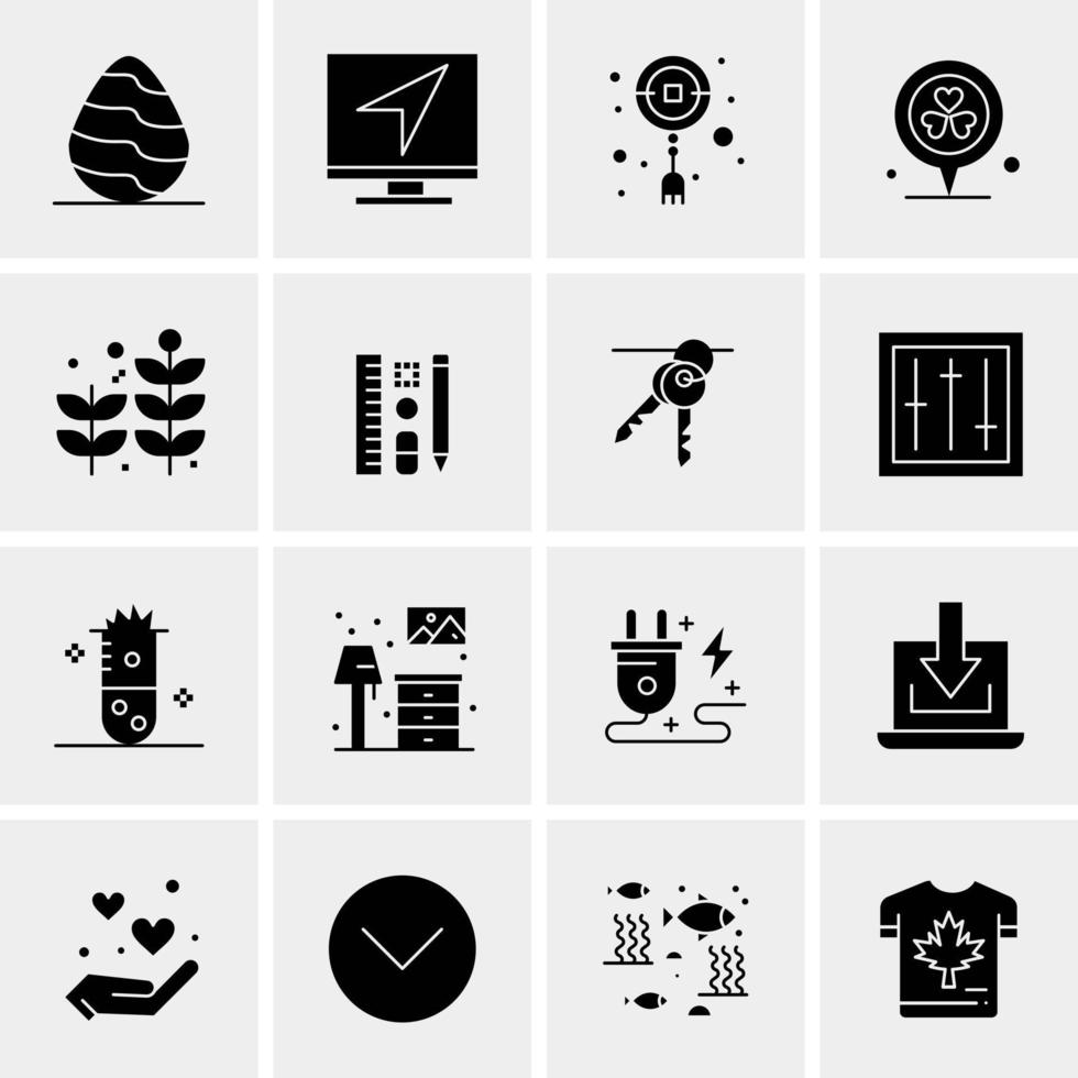 16 iconos de negocios universales vector ilustración de icono creativo para usar en proyectos relacionados con la web y dispositivos móviles