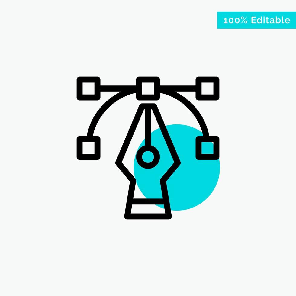 Design Graphic Tool turquoise highlight circle point Vector icon