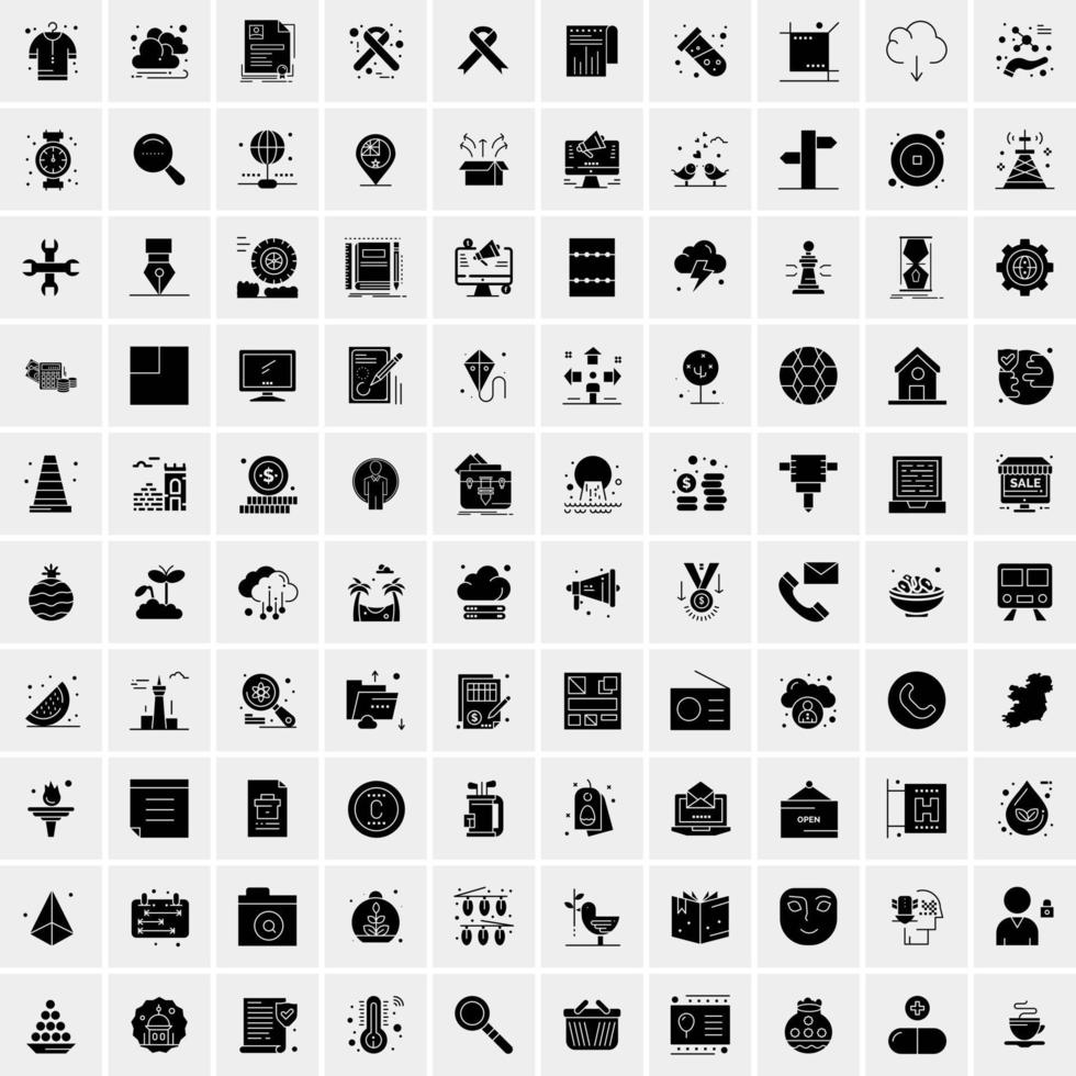 Set of 100 Universal Icons vector