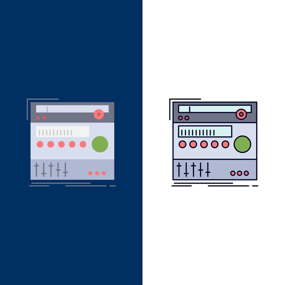 rack component module sound studio Flat Color Icon Vector