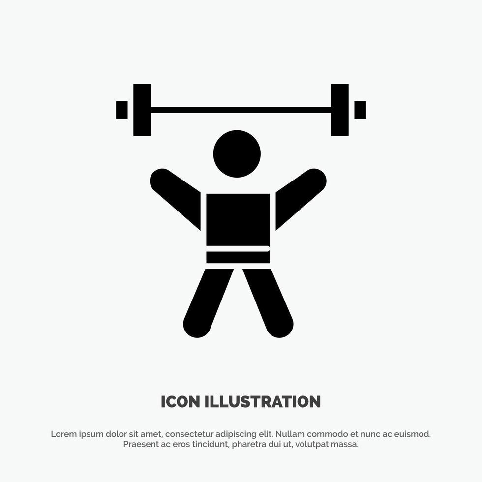 Athlete Athletics Avatar Fitness Gym solid Glyph Icon vector