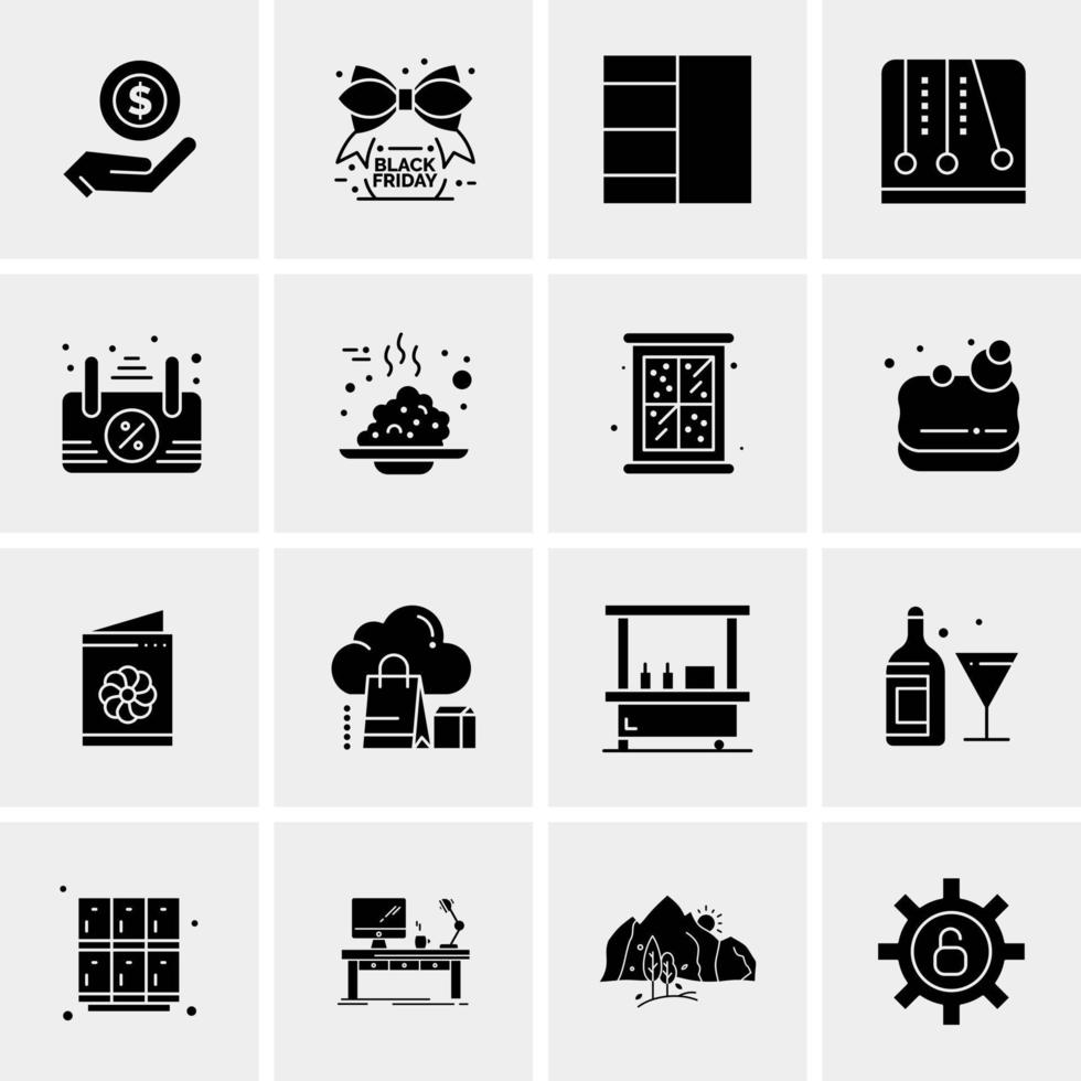 16 iconos de negocios universales vector ilustración de icono creativo para usar en proyectos relacionados con la web y dispositivos móviles