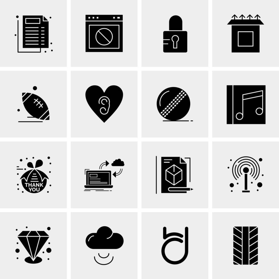 16 iconos de negocios universales vector ilustración de icono creativo para usar en proyectos relacionados con la web y dispositivos móviles