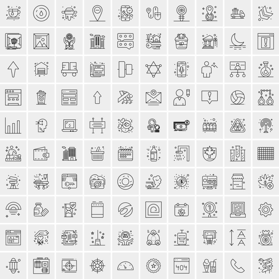 Set of 100 Universal Modern Thin Line Icons for Mobile and Web Mix Business icons Like Arrows Avatars  Smileys Business Weather vector