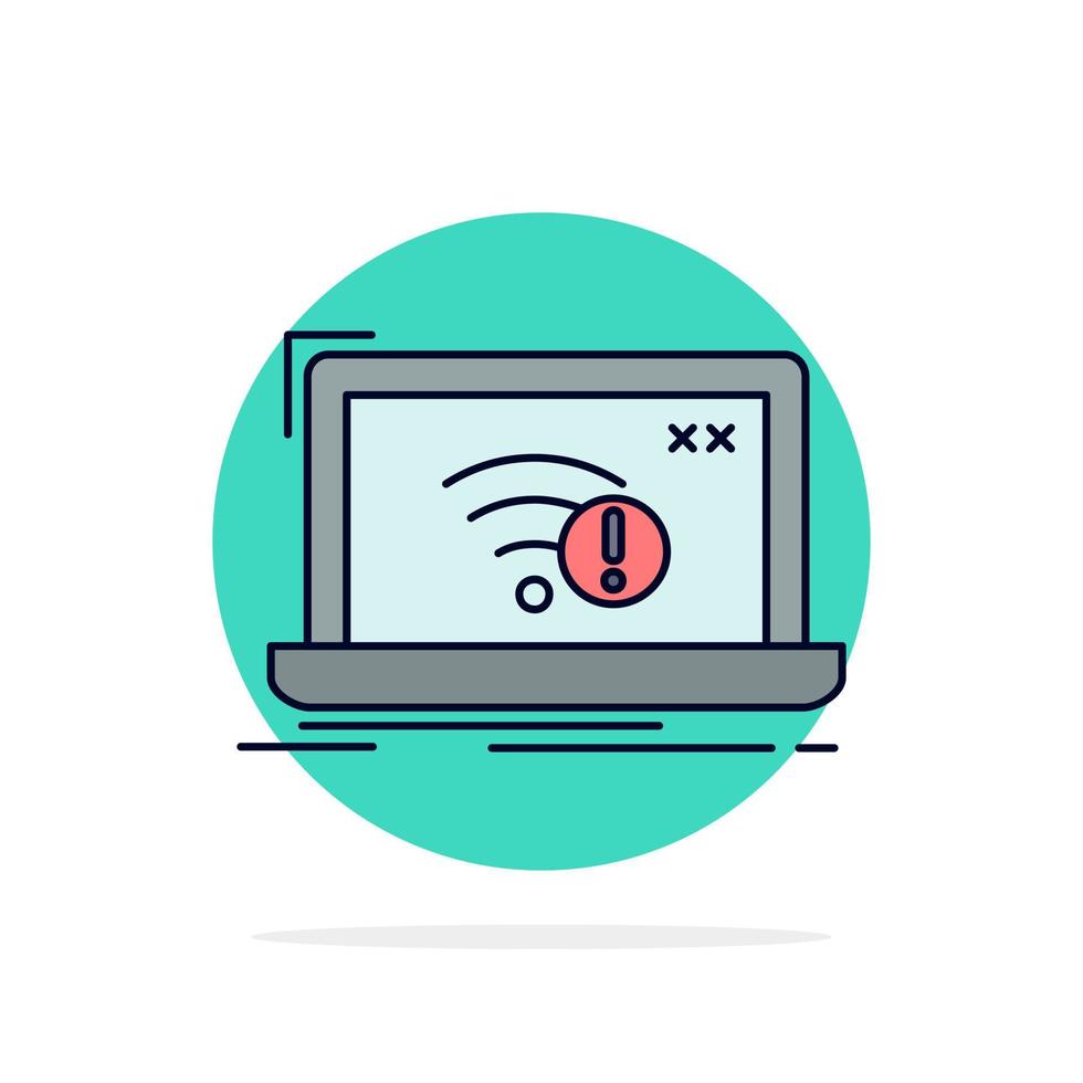 connection error internet lost internet Flat Color Icon Vector