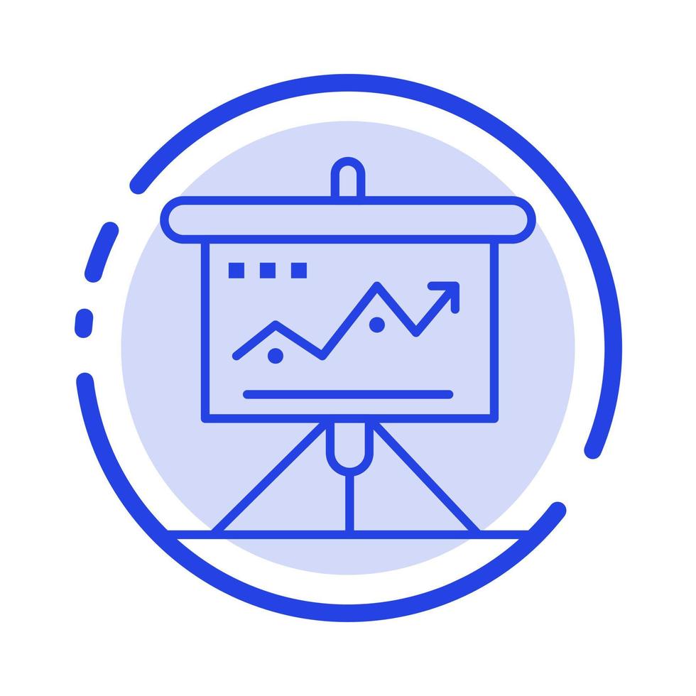 Chart Business Challenge Marketing Solution Success Tactics Blue Dotted Line Line Icon vector