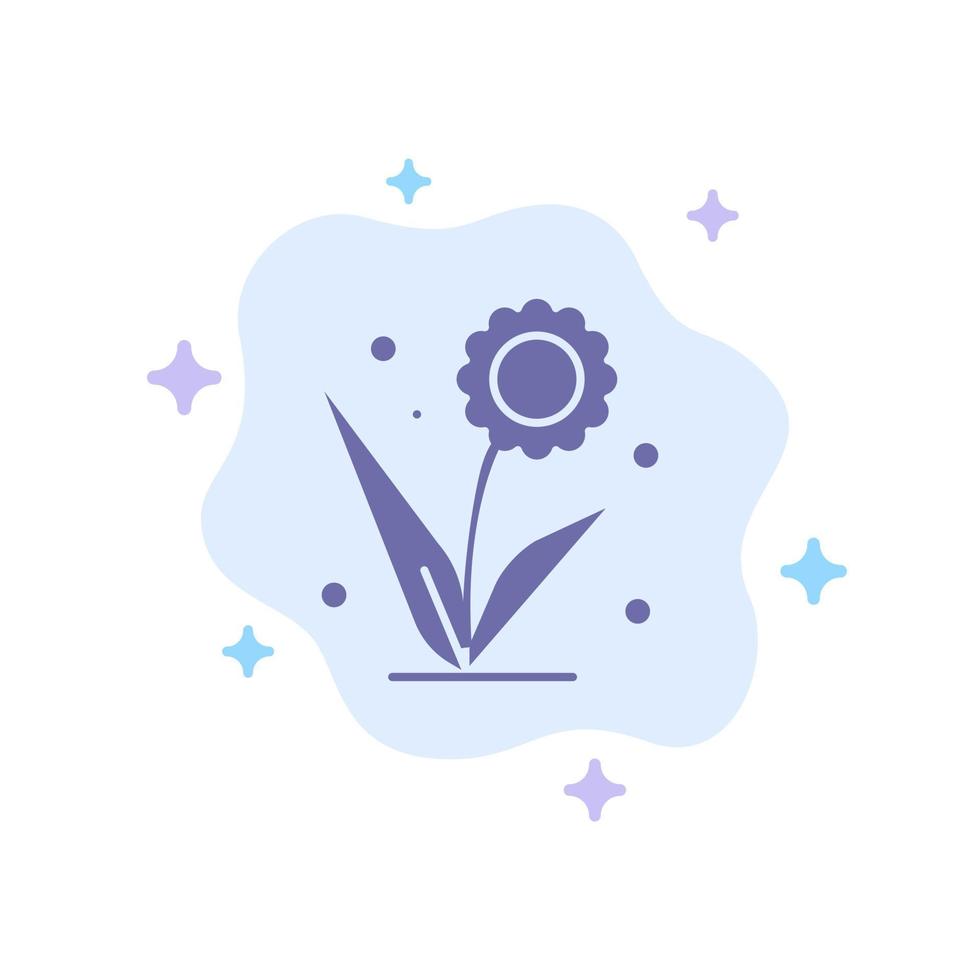 Flora Floral Flower Nature Spring Blue Icon on Abstract Cloud Background vector