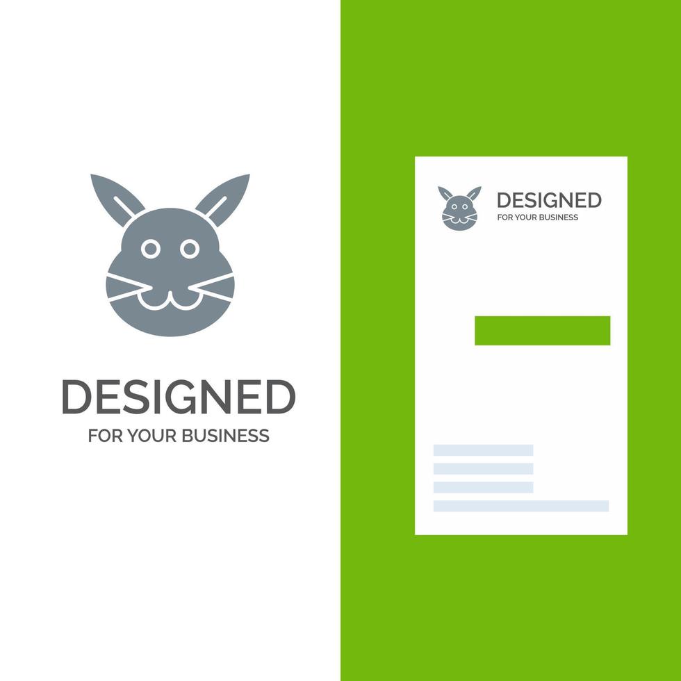 Bunny Bunny Easter Rabbit Grey Logo Design and Business Card Template vector