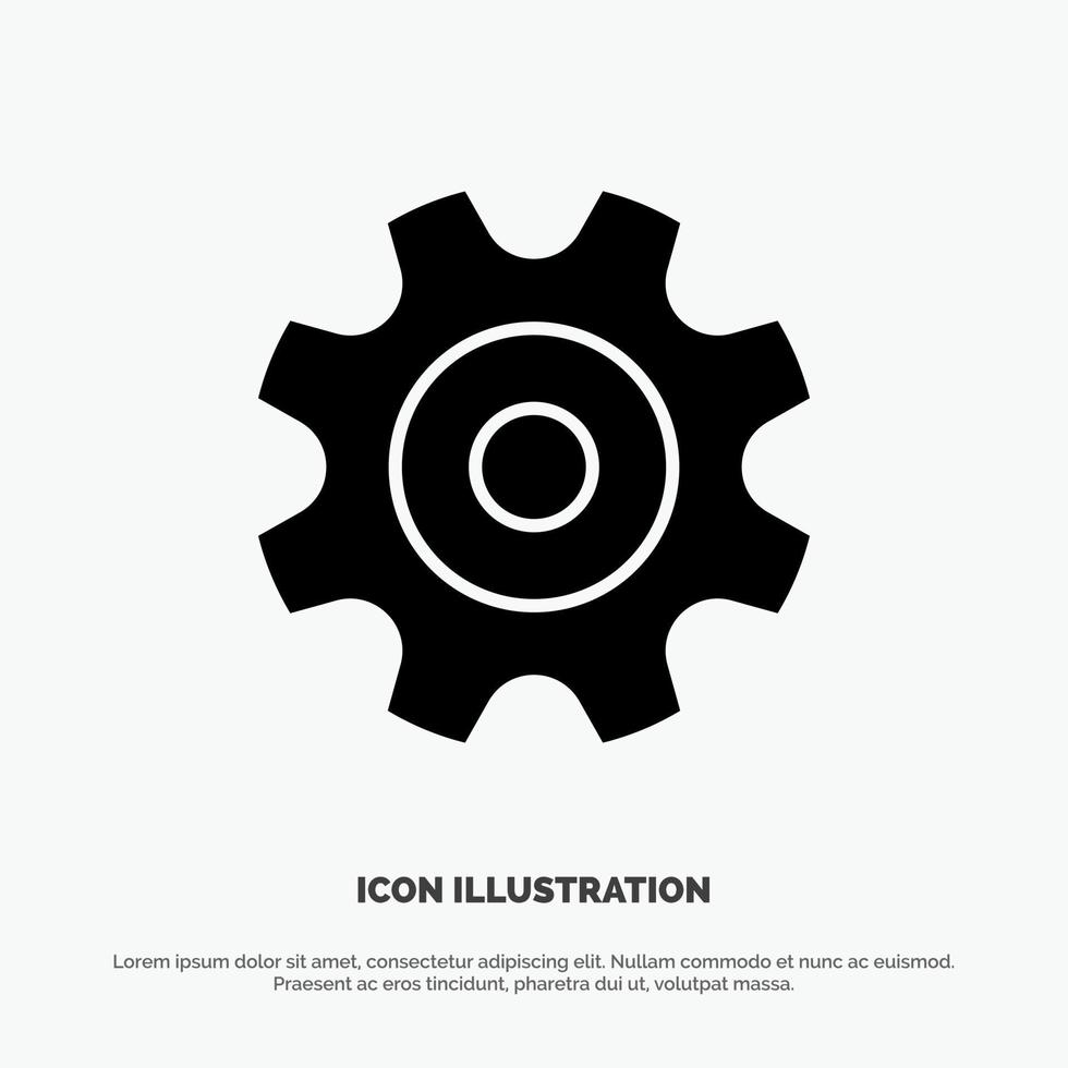Cogs Gear Setting Wheel solid Glyph Icon vector