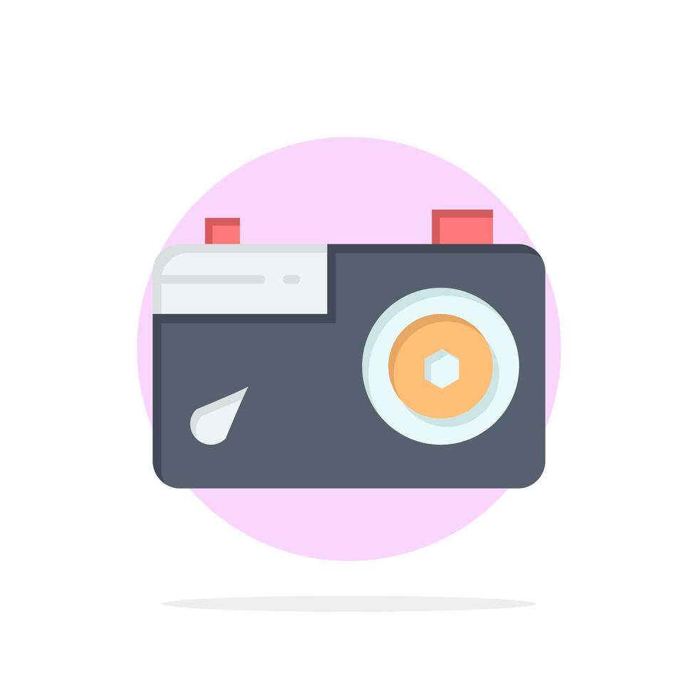 Camera Image Picture Photo Abstract Circle Background Flat color Icon vector