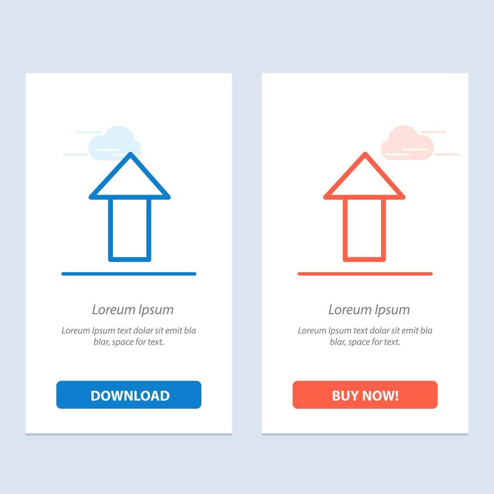 Arrow Up Upload  Blue and Red Download and Buy Now web Widget Card Template vector
