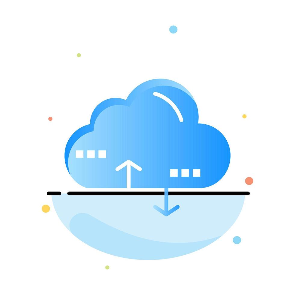 Cloud Computing Link Data Abstract Flat Color Icon Template vector