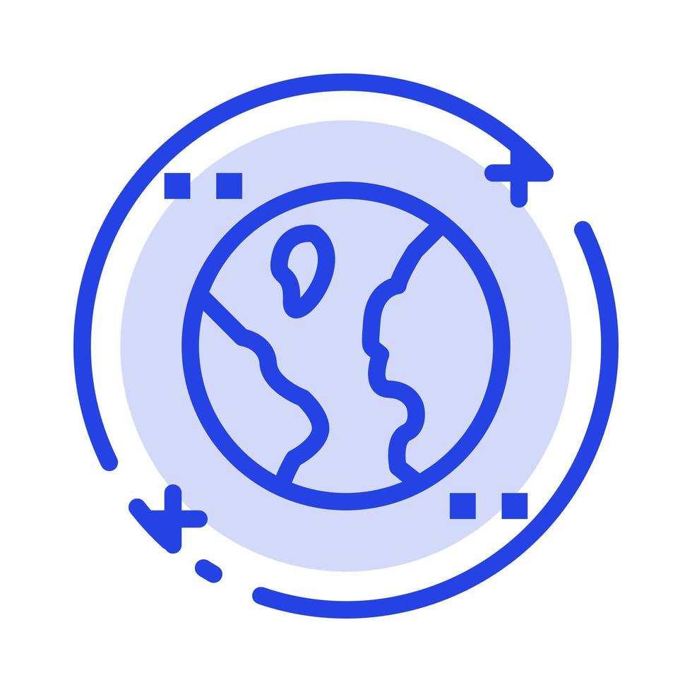 Astronomy Earth Space Blue Dotted Line Line Icon vector