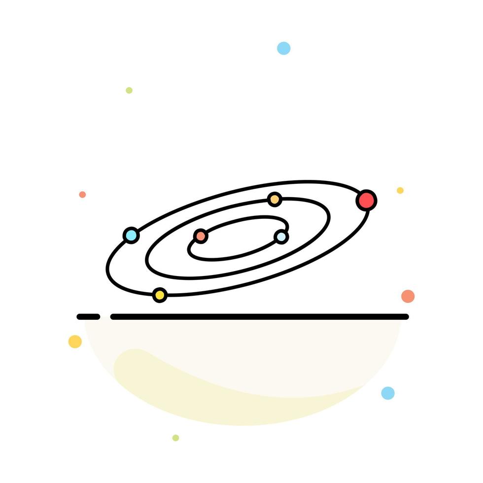 galaxia astronomía planetas sistema universo color plano icono vector