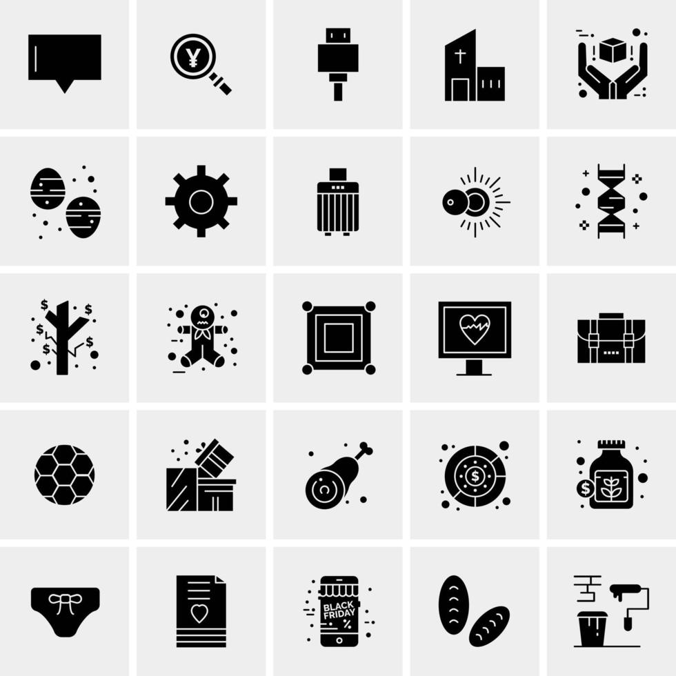 25 iconos de negocios universales vector ilustración de icono creativo para usar en proyectos relacionados con la web y dispositivos móviles