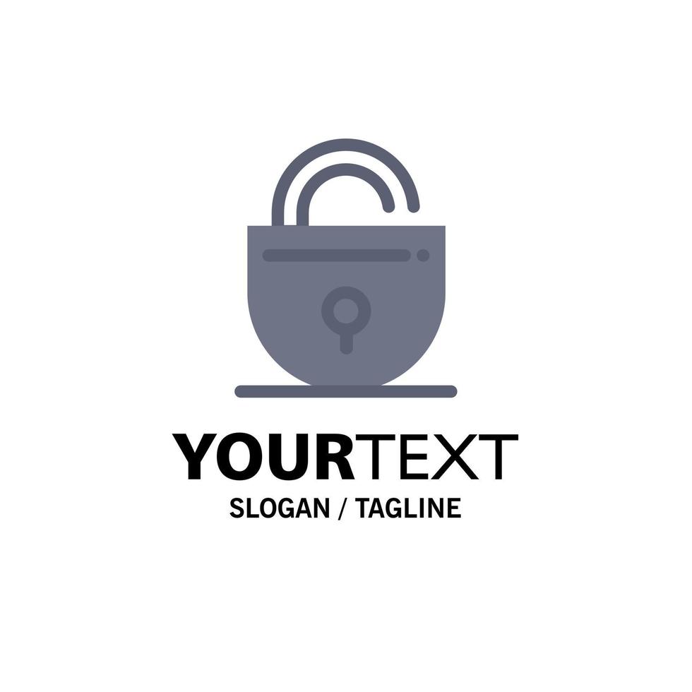 Lock Locked Security Internet Business Logo Template Flat Color vector