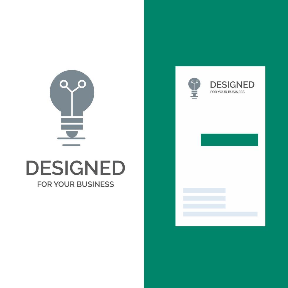 Bulb Lab Light Biochemistry Grey Logo Design and Business Card Template vector