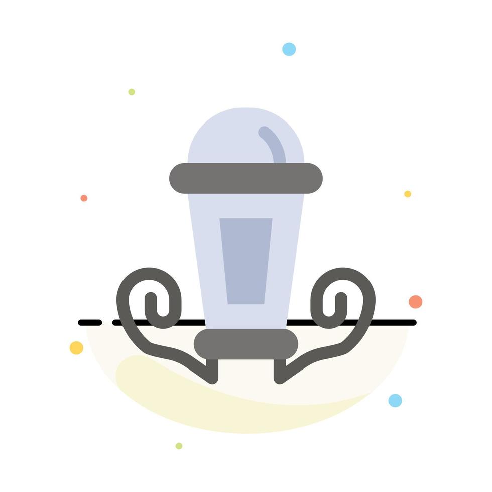 Light Night Lamp Lantern Abstract Flat Color Icon Template vector