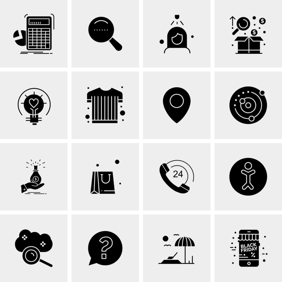 16 iconos de negocios universales vector ilustración de icono creativo para usar en proyectos relacionados con la web y dispositivos móviles