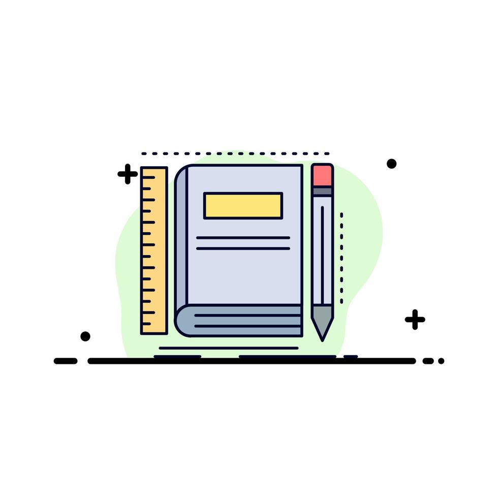 Book notebook notepad pocket sketching Flat Color Icon Vector