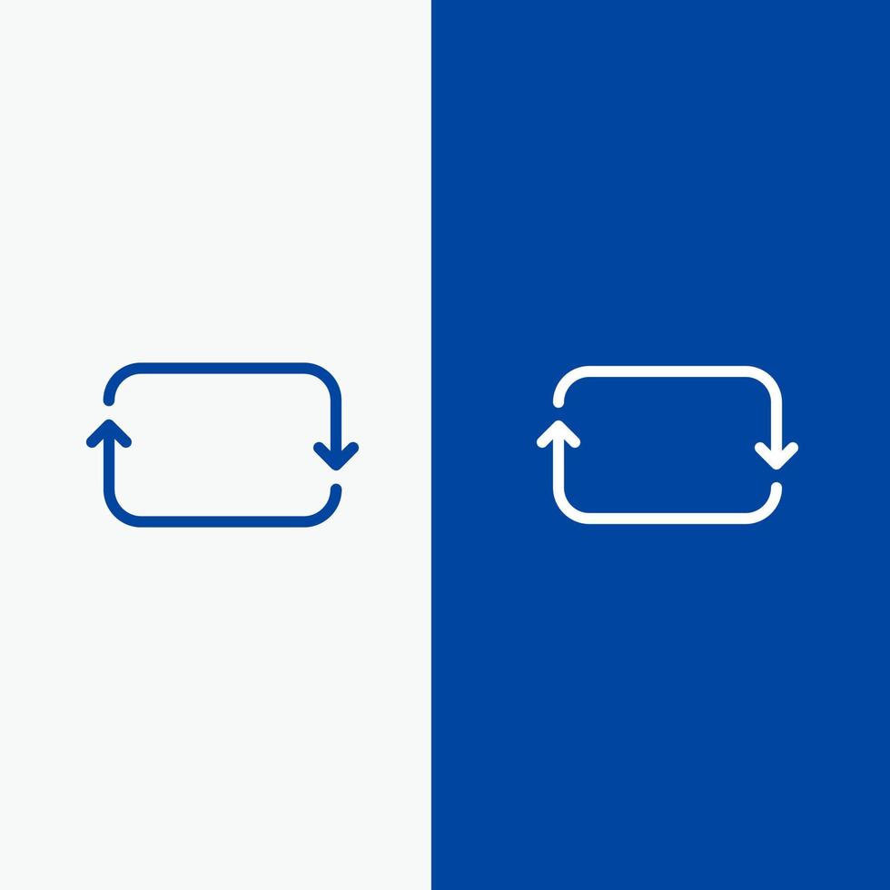 Back Front Twitter Sets Line and Glyph Solid icon Blue banner Line and Glyph Solid icon Blue banner vector