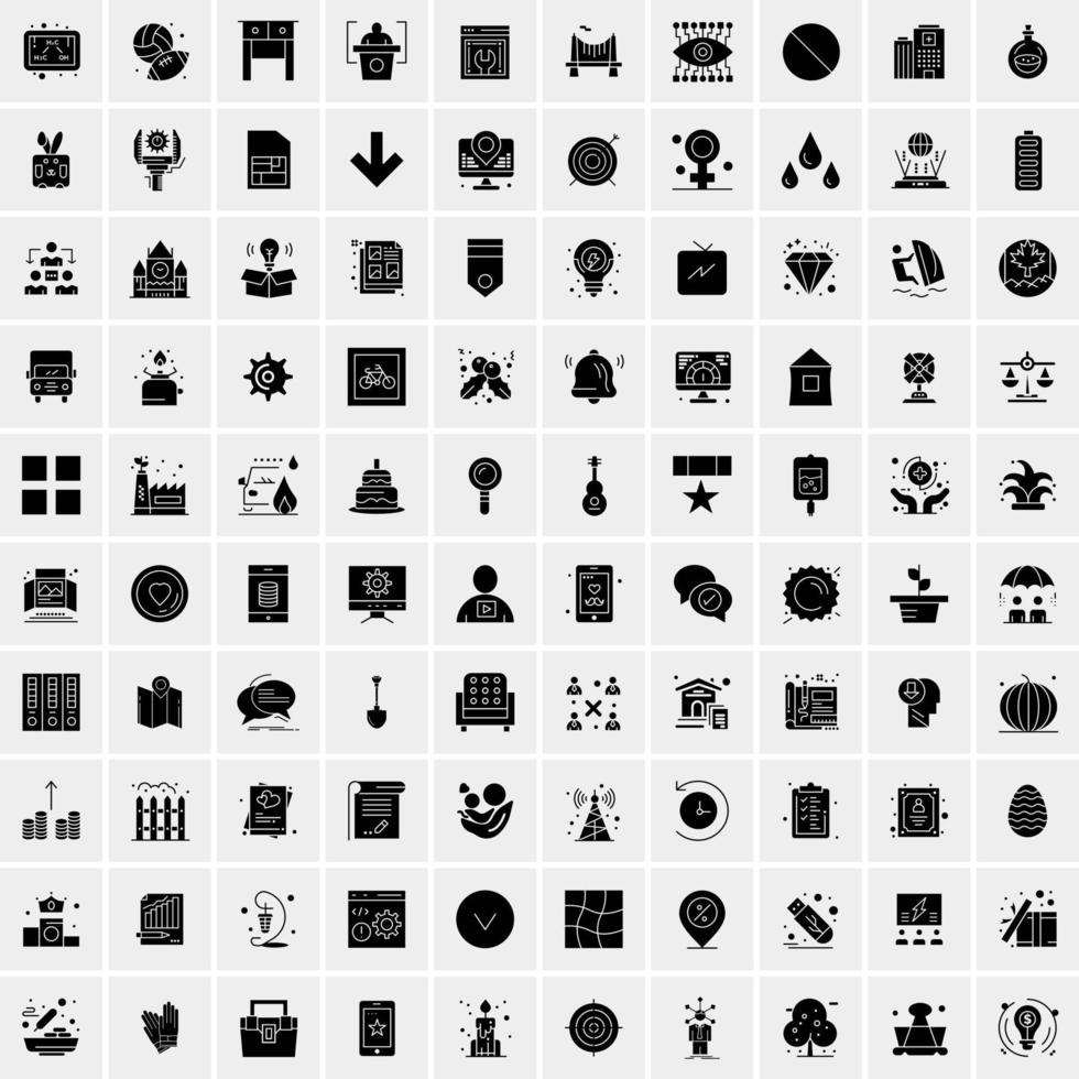 Set of 100 Universal Icons vector