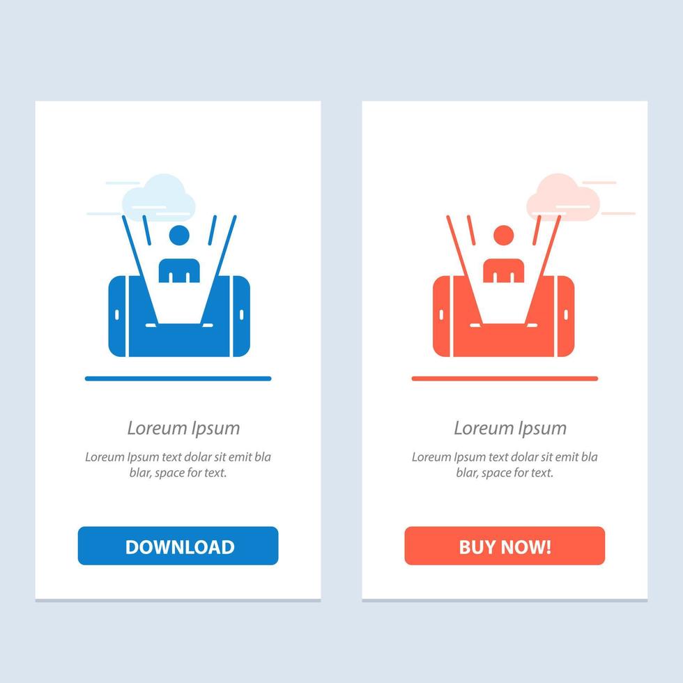 Mobile Cell Man Technology  Blue and Red Download and Buy Now web Widget Card Template vector