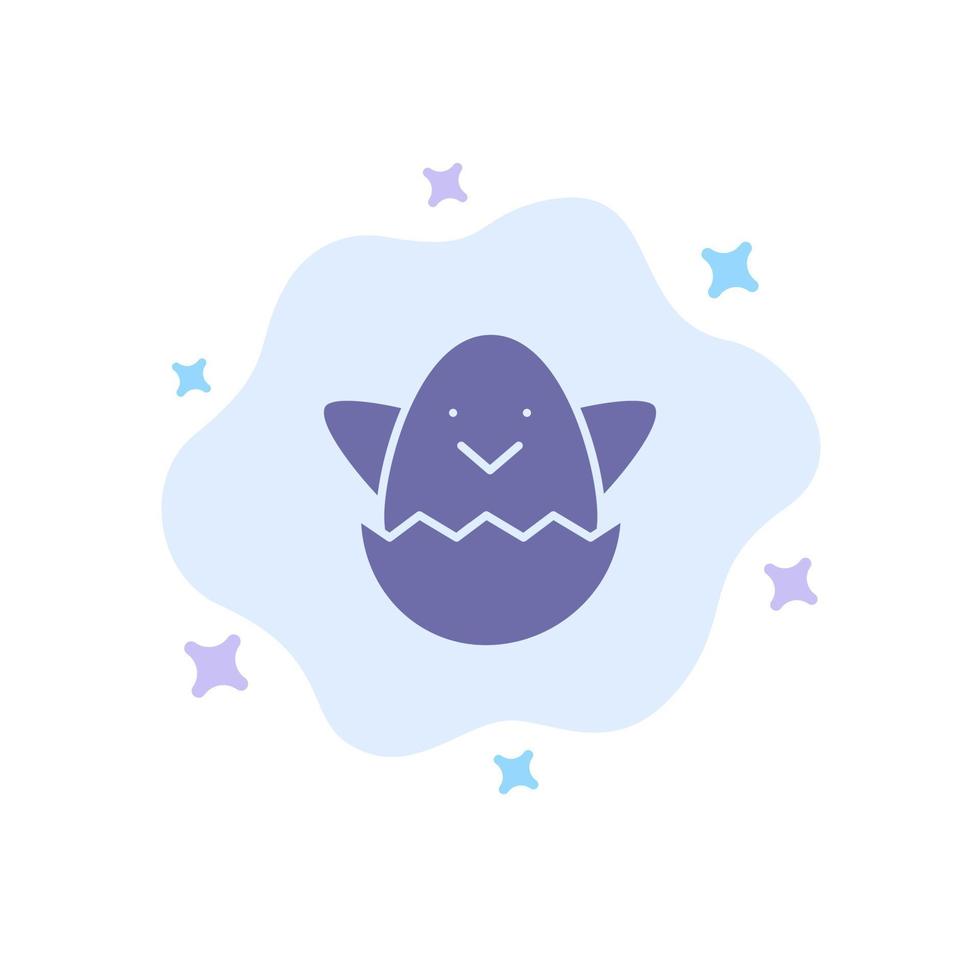 Easter Egg Spring Blue Icon on Abstract Cloud Background vector