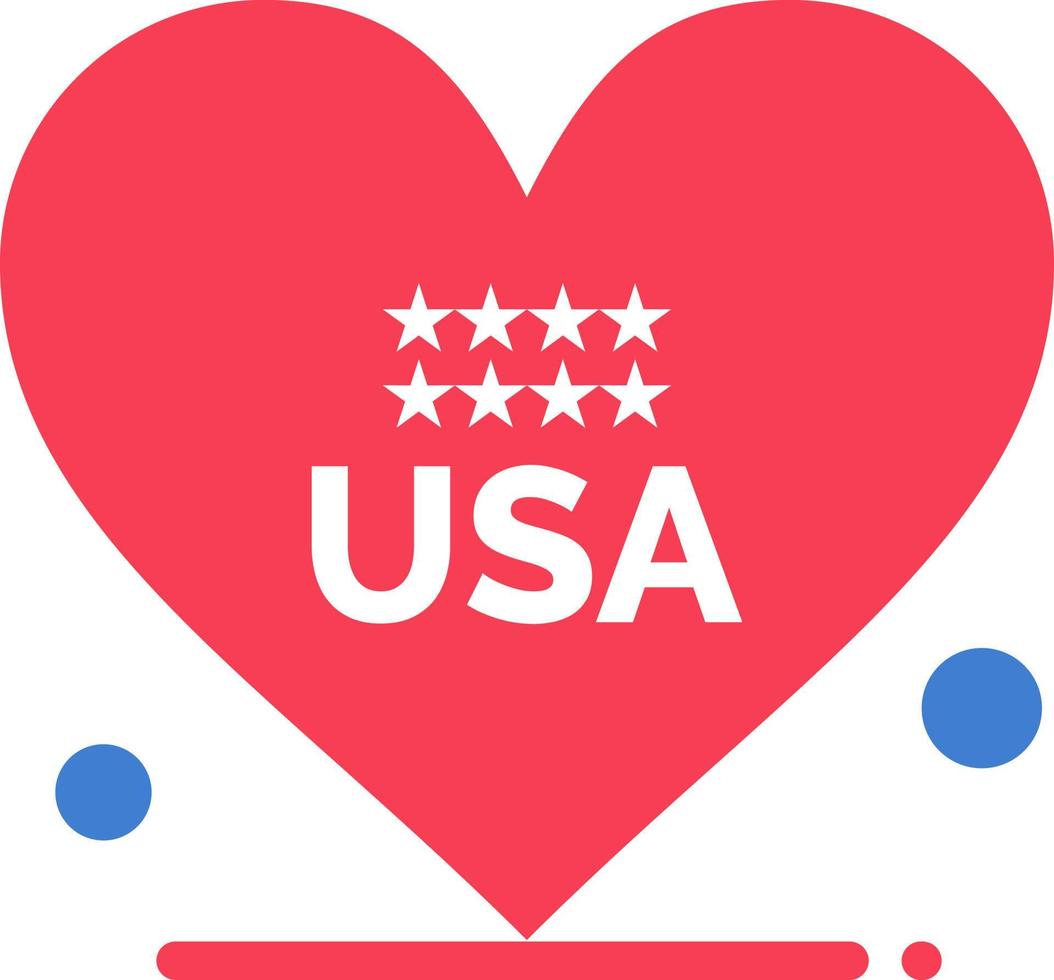 corazón amor americano usa color plano icono vector icono banner plantilla