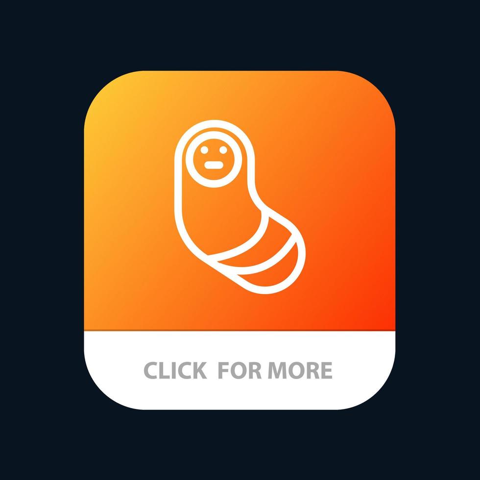 Baby Newborn Newborn Mobile App Button Android and IOS Line Version vector