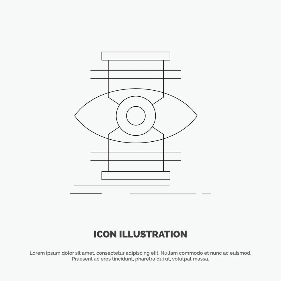 Eye Success Focus Optimize Line Icon Vector