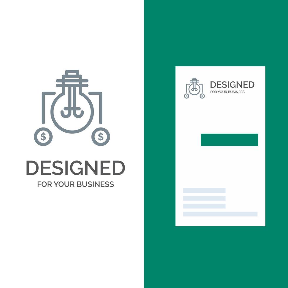 Bulb Idea Solution Dollar Grey Logo Design and Business Card Template vector