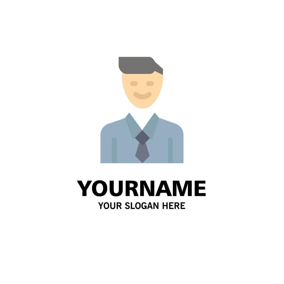 Business Executive Job Man Selection Business Logo Template Flat Color vector