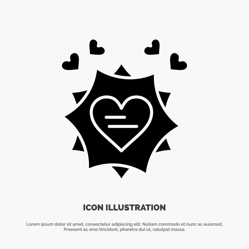 Love Card Valentine Heart solid Glyph Icon vector