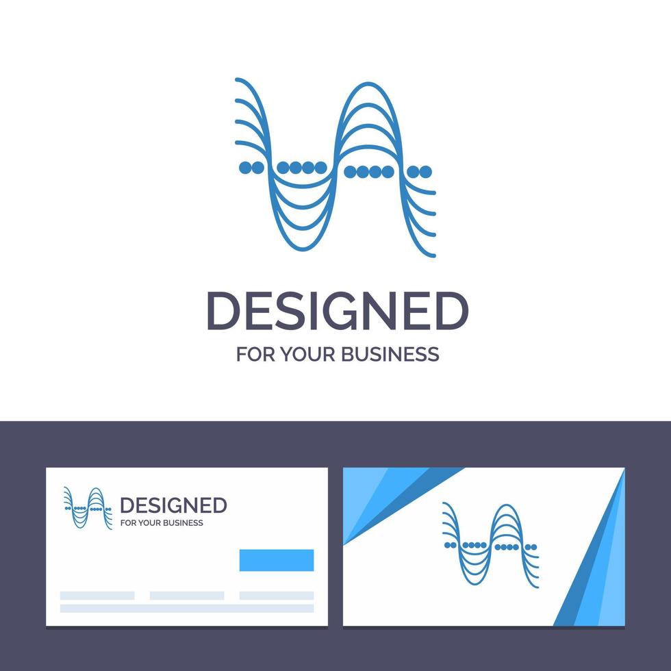 tarjeta de visita creativa y plantilla de logotipo frecuencia hertz tono presión sonido vector ilustración